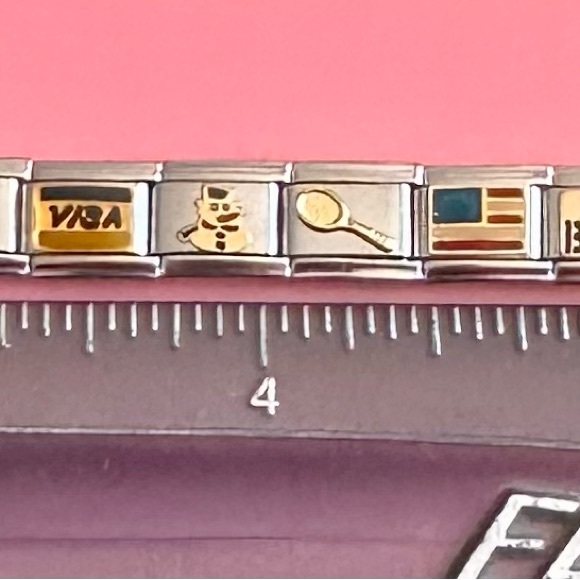 Italian charm bracelet with 22 charms - Picture 5 of 5